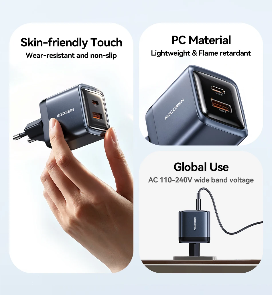 Rocoren 20W GaN PD Schnellladegerät USB-C Ladegerät Tragbares Typ-C Ladegerät PD3.0 QC3.0 Schnellladung für iPhone 18 17 16 15 Pro Max – Detail 27