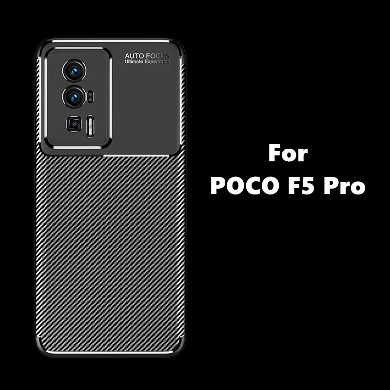 

For POCO F5 Pro Case For POCO F5 Pro 5G Cover 6.67 Inch Carbon Fiber Shockproof Silicone Protective Bumper For POCO F5 Pro