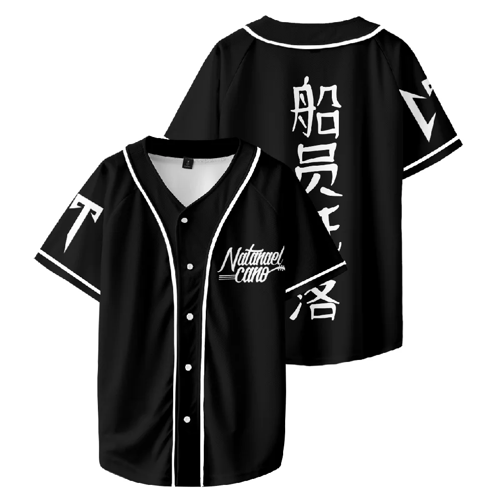 Natanael Cano Corridos Tumbados Merch Baseball Jersey Shirt Fashion V-Neck Short Sleeve New Print CT Logo Black Tee Women Men