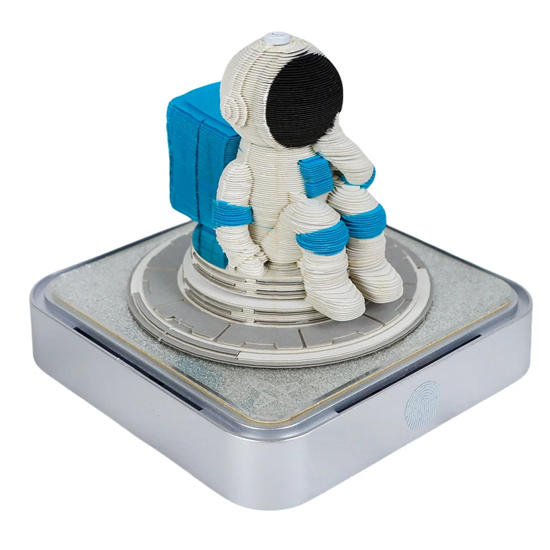 Notizblock 3D Omoshiroi Blockkalender 2025, Astronaut 3D-Notizblöcke, individueller Notizblock, Haftnotiz, Weihnachten, Geburtstag, neuartiges Geschenk