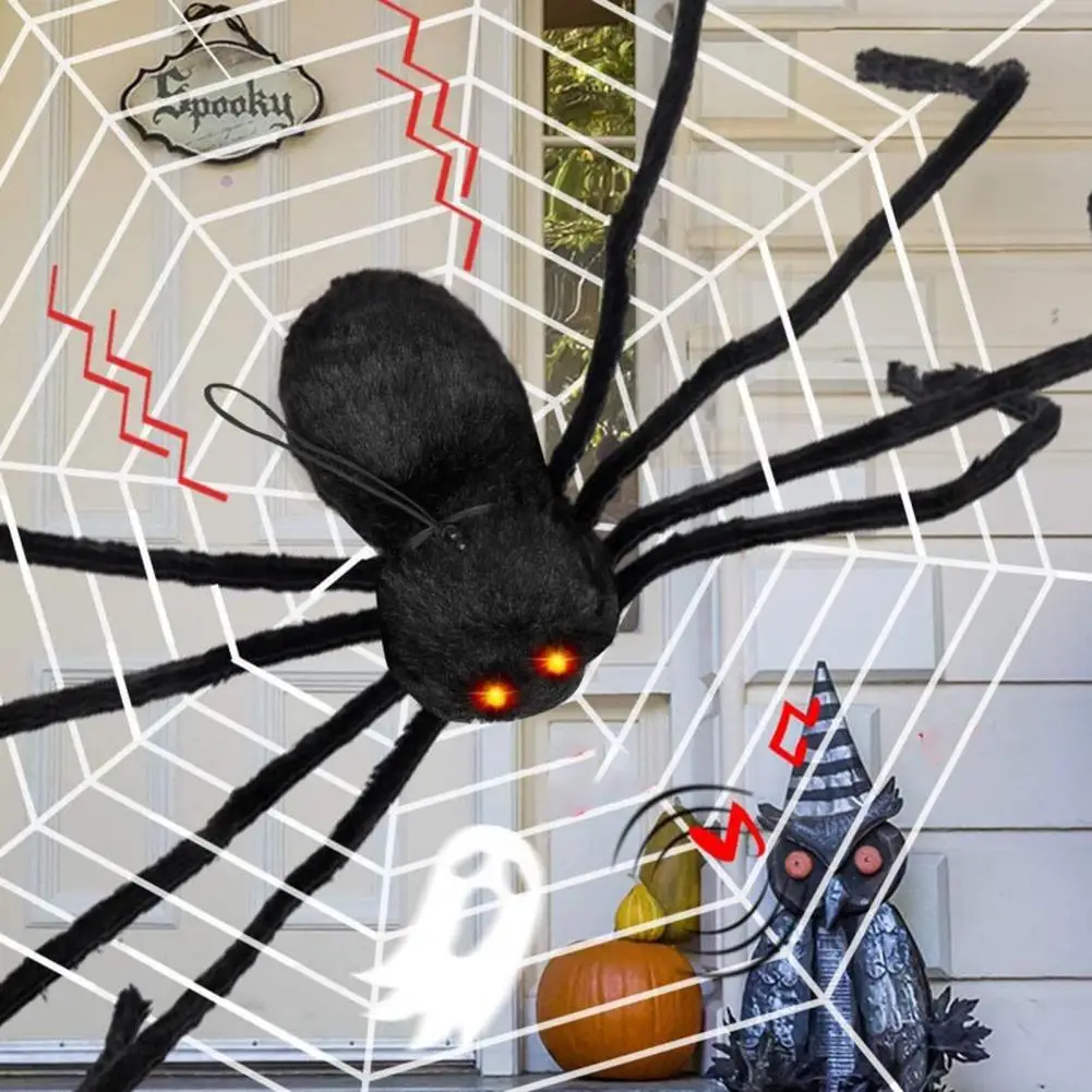 Halloween Yard Decor Halloween Decoration Spooky Spider Led Light Decoration Realistic Glowing Halloween Ornament with Trick