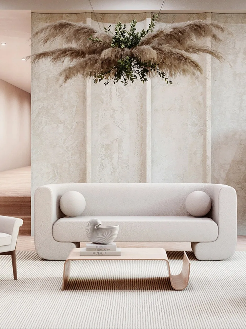 Scando Table Large curved wood coffee table Simple modern creative living room Log square N coffee table