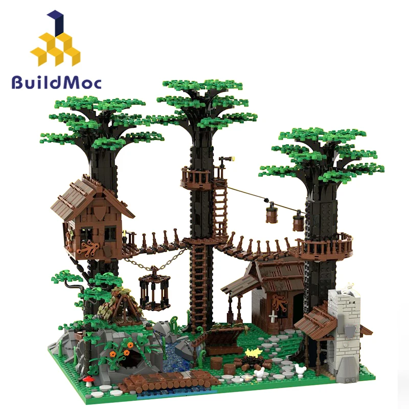 

Buildmoc Forestmen, основной дом деревьев, идеи MOC, набор строительных блоков, наборы игрушек для детей, подарки для детей, игрушка, 3092 шт. кирпичей