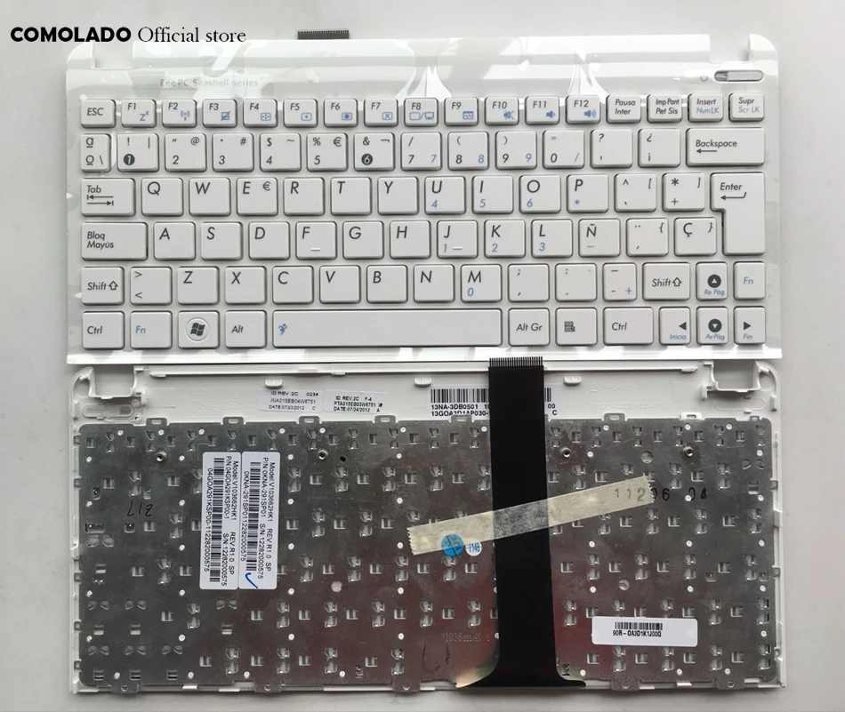 

Spanish Keyboard For Asus Eee PC 1015 1015B 1015BX 1015PW 1015CX 1015PD 1011 1015PX White Frame SP Layout