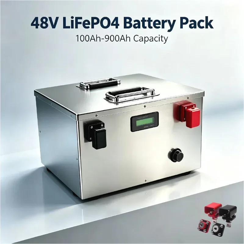 48V LiFePO4 Power Storage Module 100Ah‑900Ah Built‑In Safety Guard Circuit 4‑9KW For Independent Solar Setup, Watercraft And Mob
