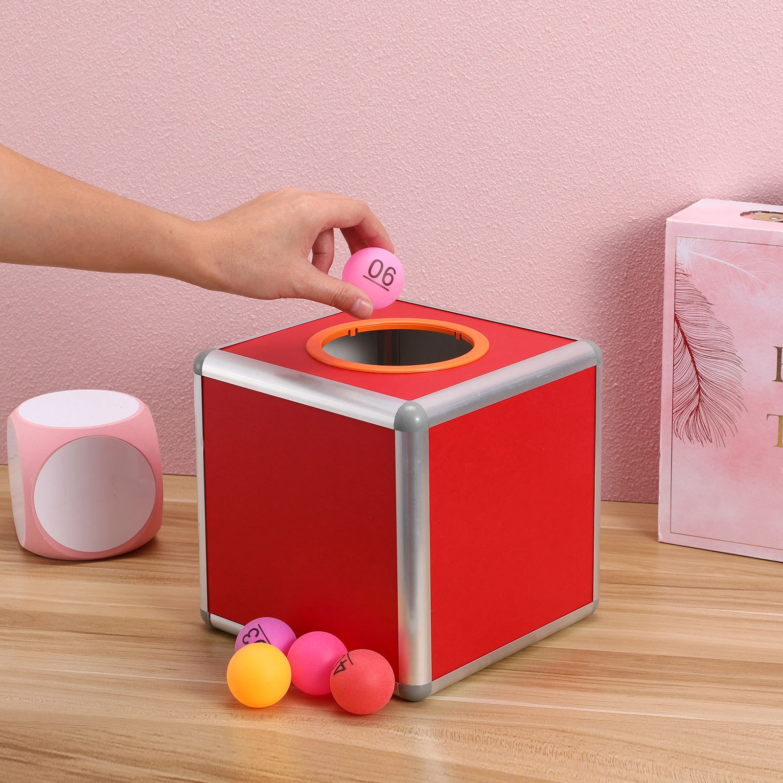 Lottery Box Raffle Ballot Container Aluminum Alloy Ticket Draw Large Capacity Gaming Events Decorative Balls