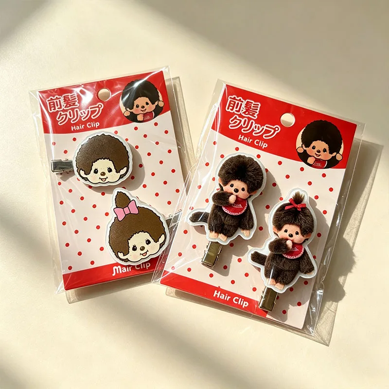Kawaii Monchhichi Acrylic Hair Clips Cute Cartoon Monkey Hair Pins Sweet Hair Accessories for Women