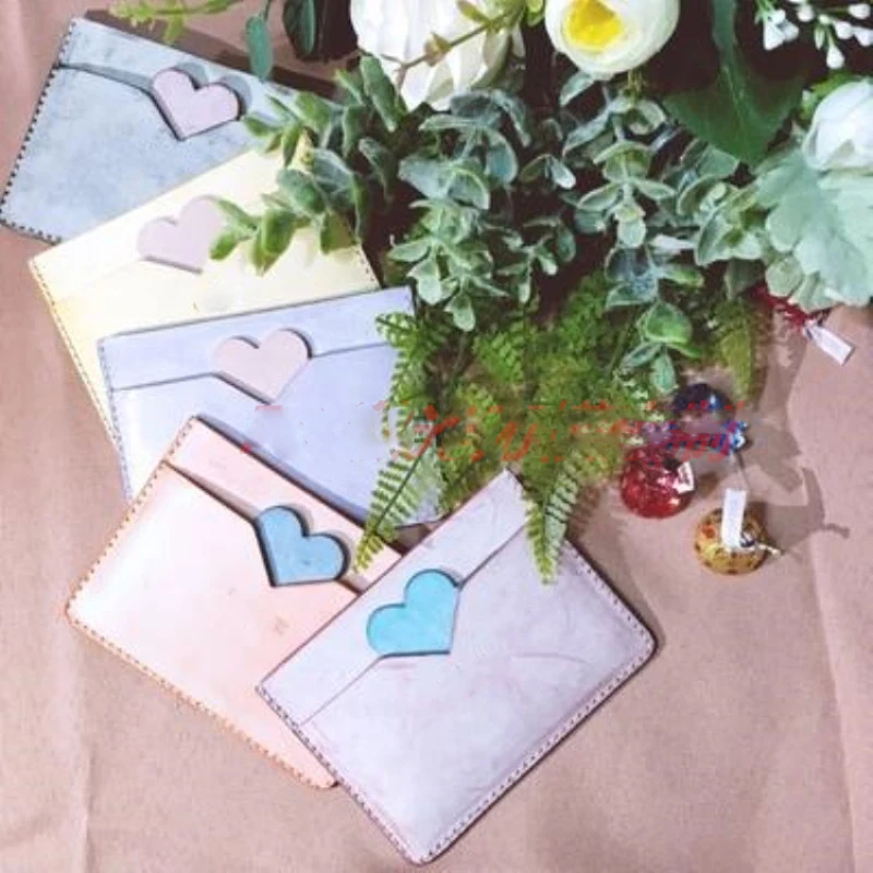 

3pcs/set designer leather craft template cutter heart card holder wallet die cutter knife mould hand punch tool set