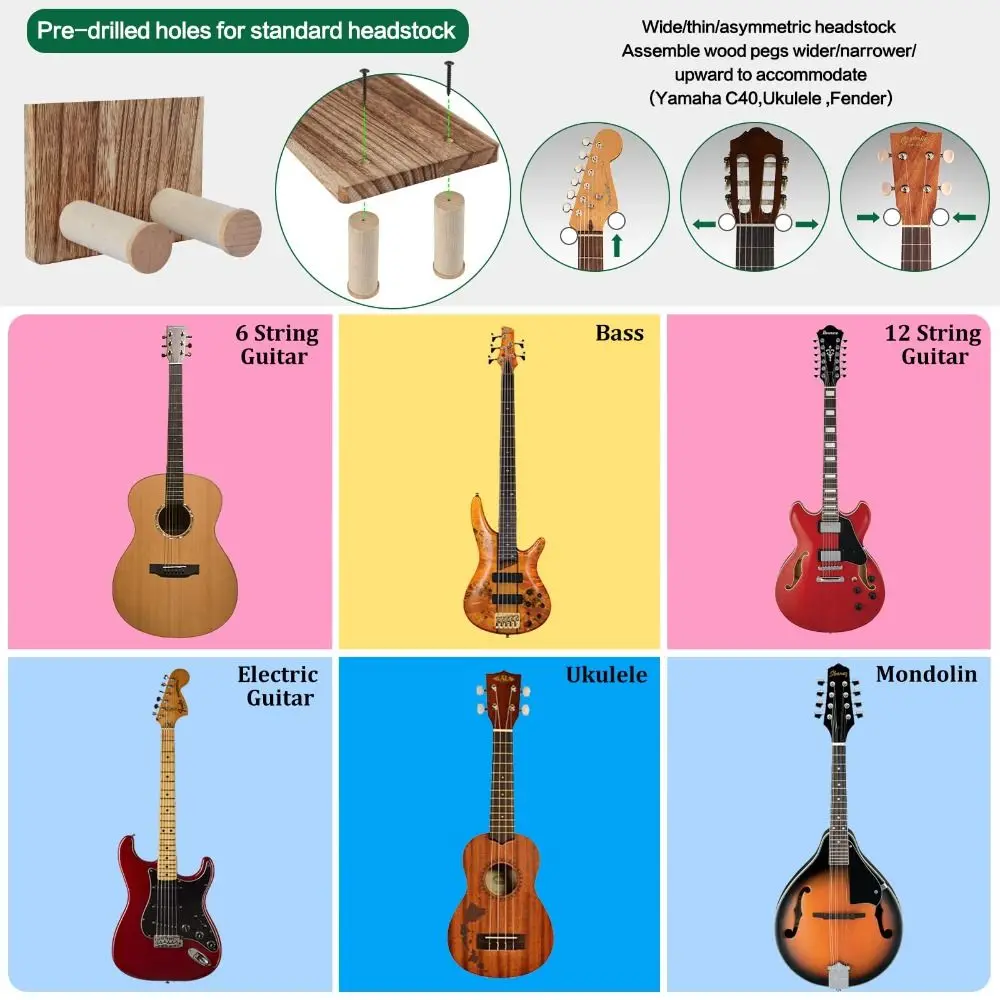 Soporte de pared para guitarra resistente antirayaduras - imagen 2