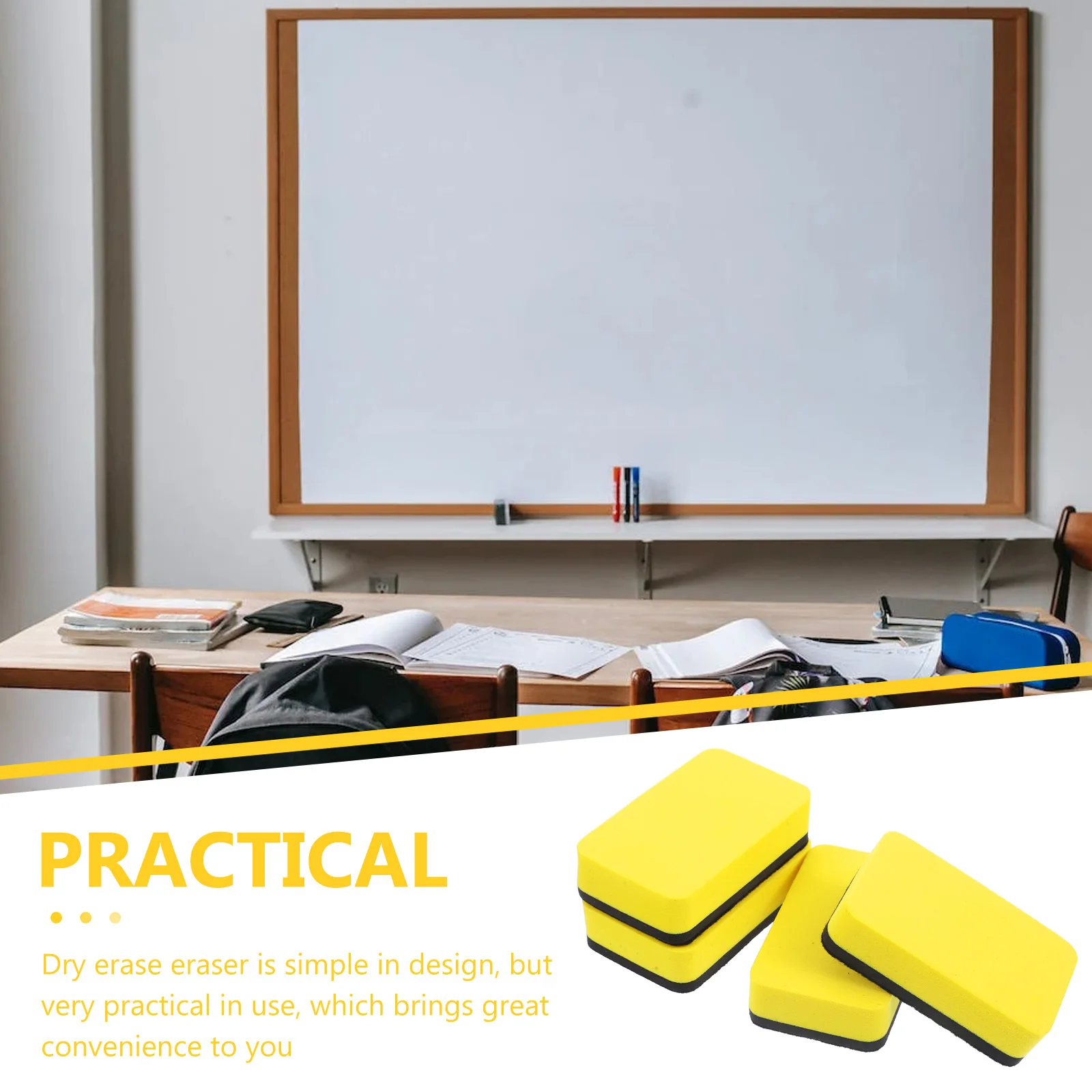 36 قطعة ممحاة السبورة ممحاة السبورة محايات المسح الجاف لمكتب الفصول الدراسية المنزل خفيفة الوزن المحمولة قابلة لإعادة الاستخدام ورأى إيفا