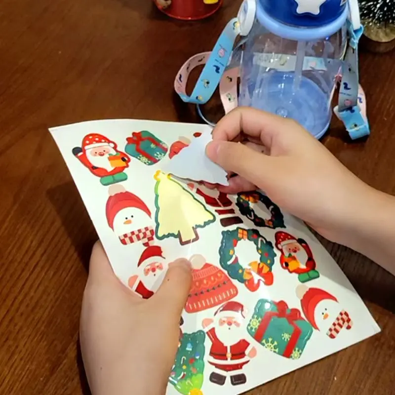 Best-Selling New Christmas Toy Stickers Cartoon Holiday Party Event Disposable Decorative Stickers