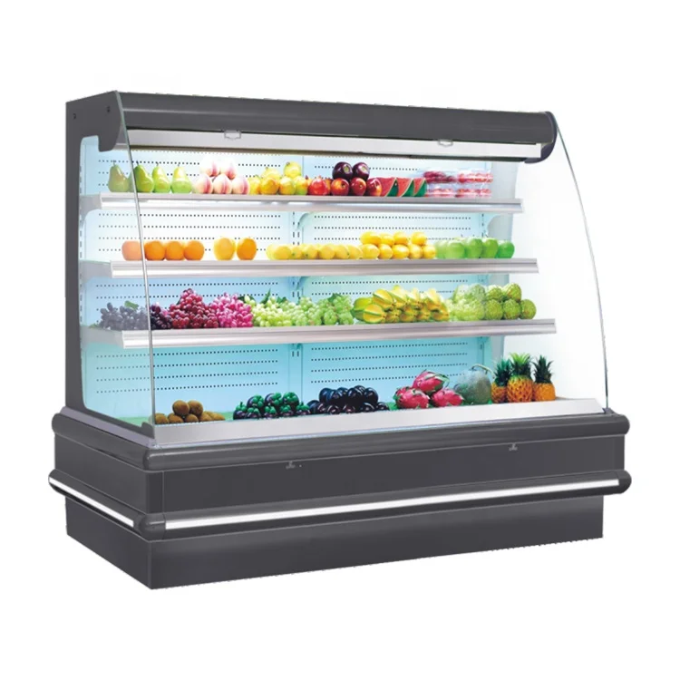 Supermarket Upright Air Curtain Multideck Cabinet Open Chiller Refrigerator Display Freezer