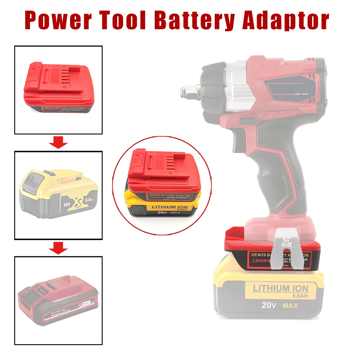 

Battery Adapter for Dewalt DCB Series 18V/20V Lithium Battery Compatible with For Einhell 18V Lithium Battery Power Tools Drills