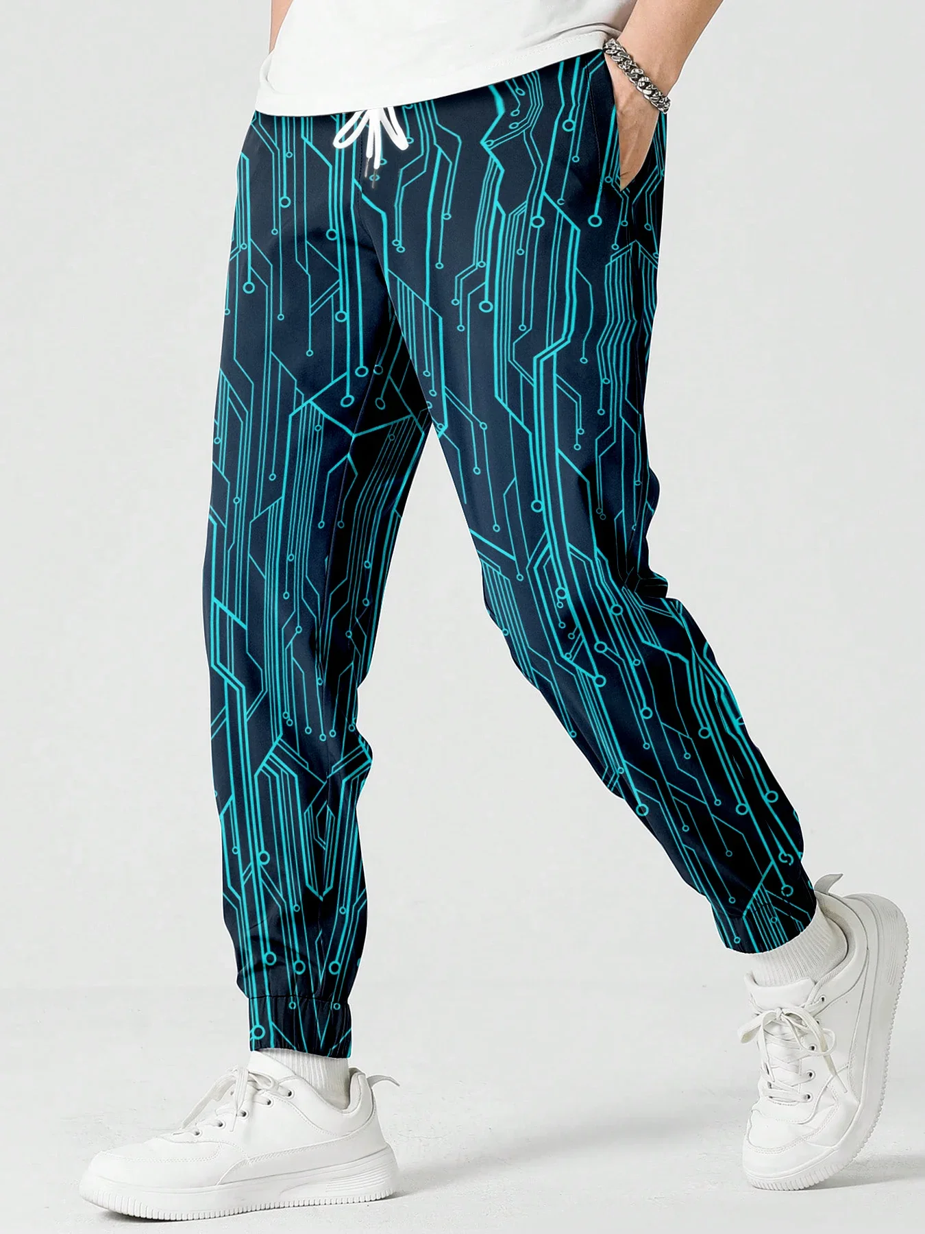 

Мужские брюки с электронным чипом и принтом, спортивные штаны, модная мужская и женская уличная одежда, повседневные осенние уличные спортивные штаны