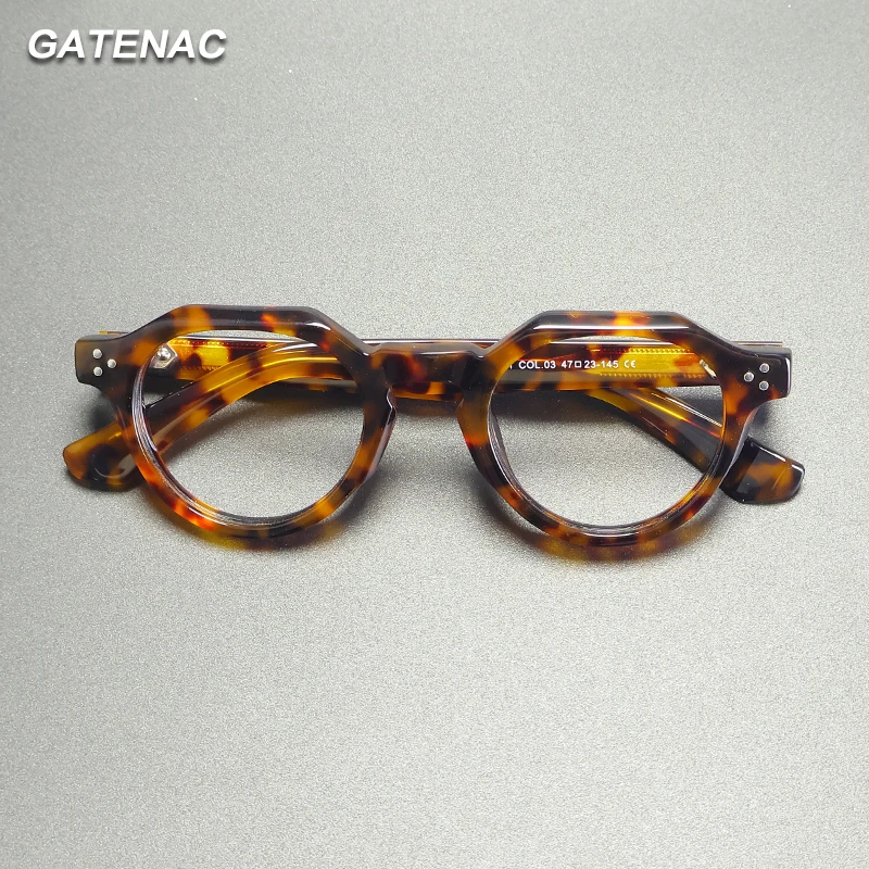 

Gatenac Vintage Thickened Acetate Glasses Frame Men High Quality Handmade Eyeglasses Frame Women Luxury Brand Designer Eyewear