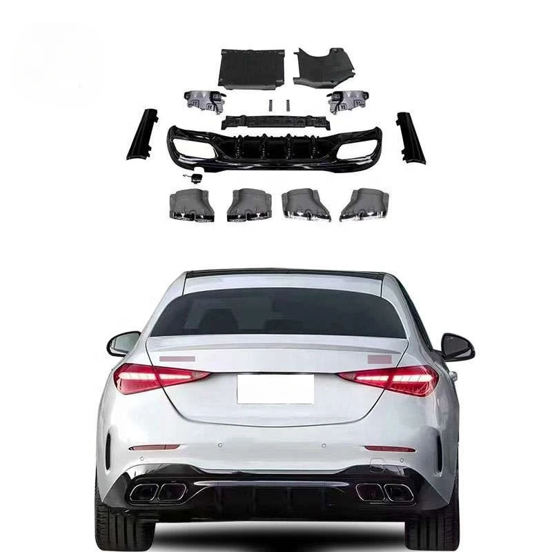 

Genuine Rear diffuser For Mercedes W206 C class C200L C240 C250 c280 change C63 AMG Rear lip exhaust pipe Diffuser