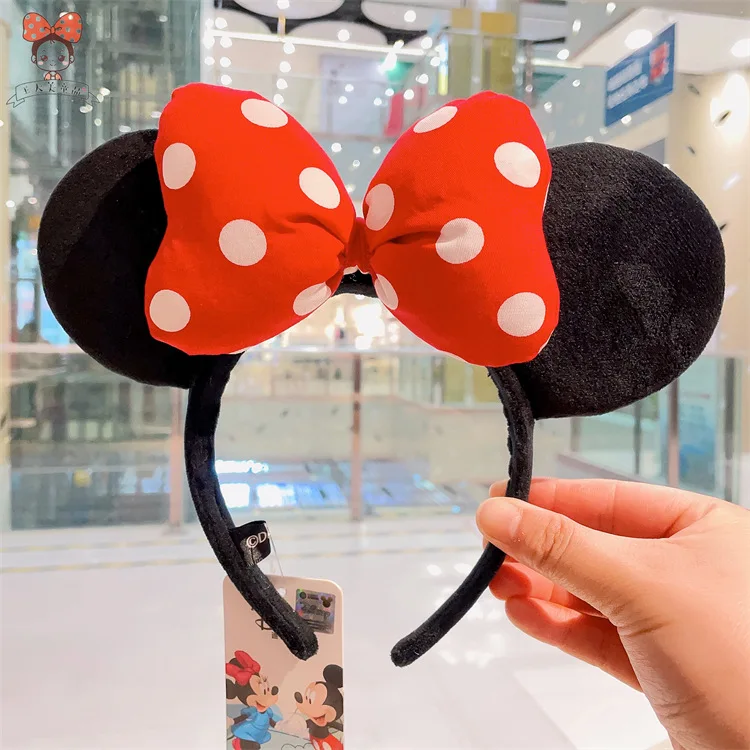 

Disney's genuine Mickey Mouse headband Mickey big ear polka dot bow headdress children's adult paradise photo