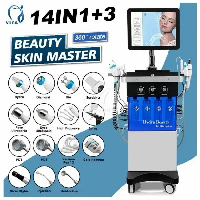 Wholesale 14 In 1 Hydro Facial Aqua Peel Face Lift Diamond Dermobrasion Skin Care Oxygen Water Jet Spa Machine