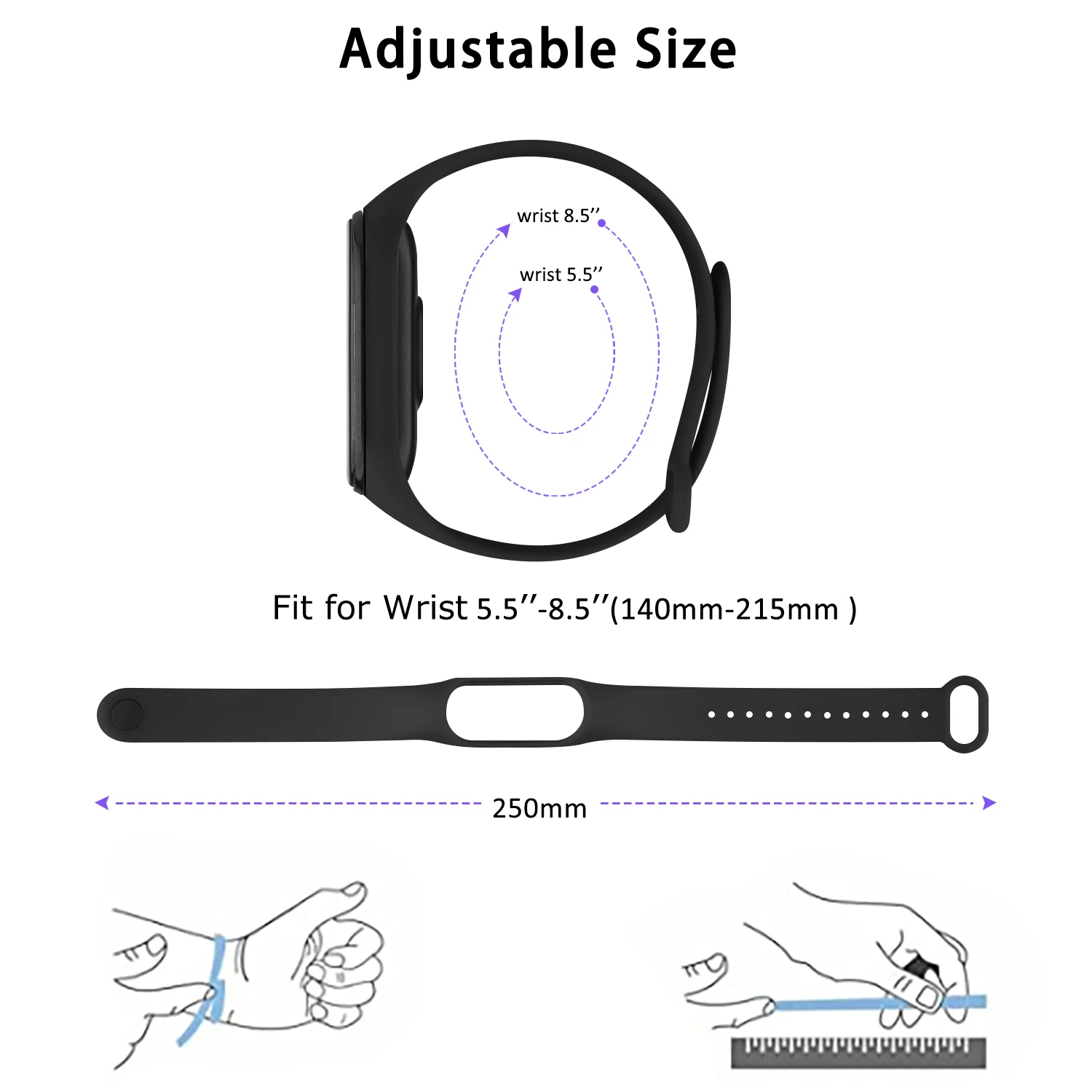 TPU Watch Strap For Xiaomi Mi Band 7 6 5 4 3 Watchband Wristband Replacement Bracelet For Xiaomi Mi Band 3 4 5 6 7 Strap Correa