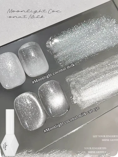 Imagen 2 del producto 1-21 Uds WS estilo japonés esmalte de uñas de Gel blanco brillante fino brillante Rosa brillo ojo de gato uñas en Gel arte del hogar DIY