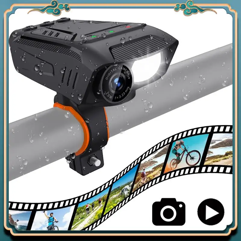 (ใหม่) -1080P 30FPS มัลติฟังก์ชั่ขี่จักรยานกล้องจักรยาน/รถจักรยานยนต์กล้องกันฝนพร้อมไฟฉาย LED แตรจักรยาน