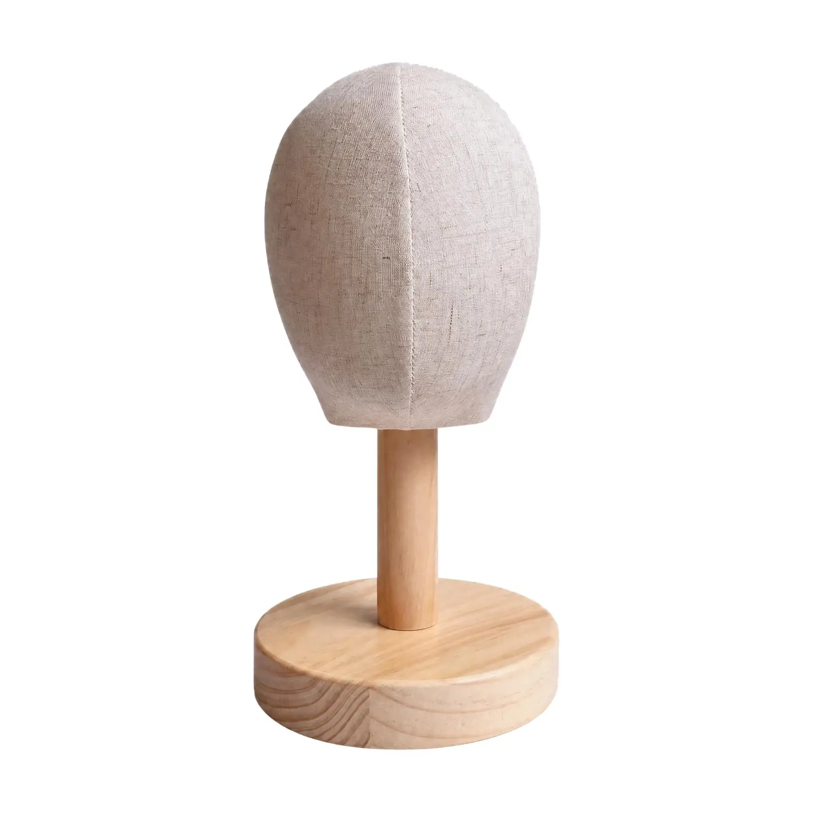 Head Form Hat Display Stand Wood Base Mannequin Doll Head for Wig Hat Holder Shop Window Decor