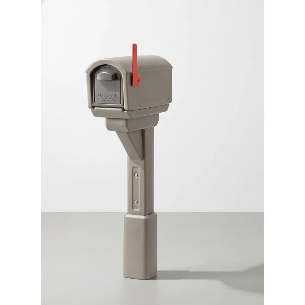 

Large Outdoor Mailbox with Flag, Weather Resistant Plastic, Easy Install for Home Use