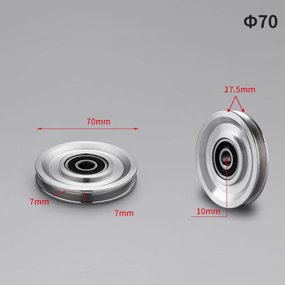 Pulley Roller Workout Pulley Wheel Workout Aluminum Alloy Cable Pulley Wheel Parts Silver Easy To Use 54-160MM