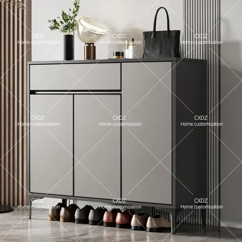Aluminum Alloy Shoe Cabinet Honeycomb Panel Storage for Home Entrance Waterproof Sunproof Balcony Outdoor Storage Unit