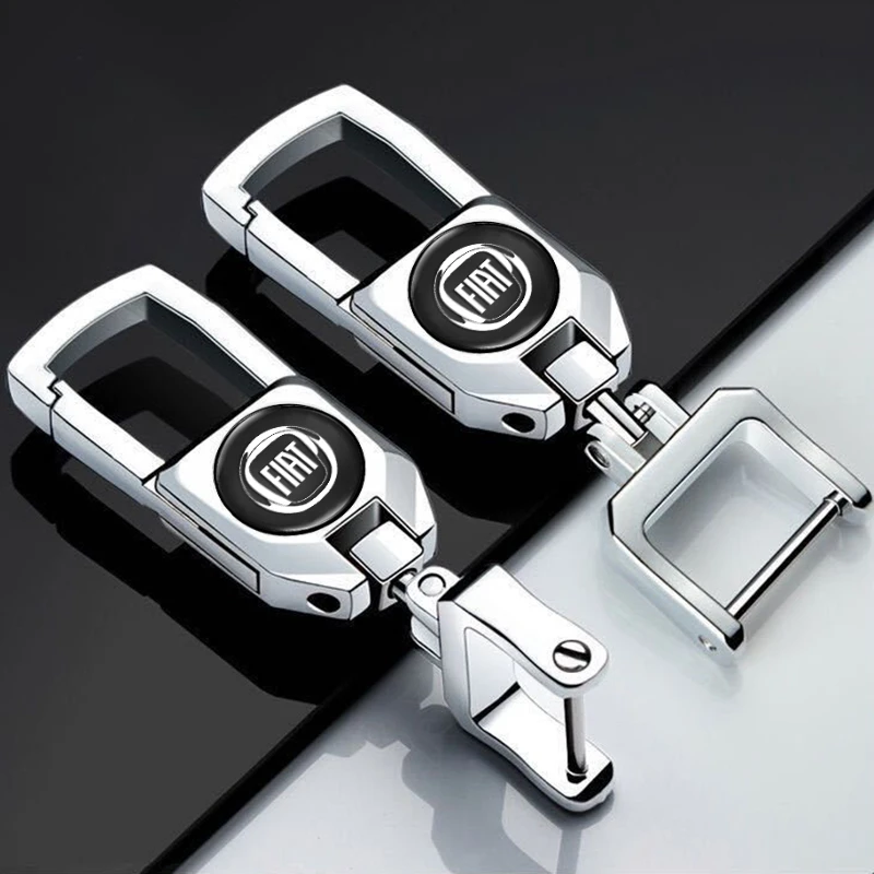 Metal Auto Keychains Car Pendant Keyring Accessories For Fiat 124 Spider 500x Croma Coupe Bravo Stilo Tipo Ducato Panda Freemont