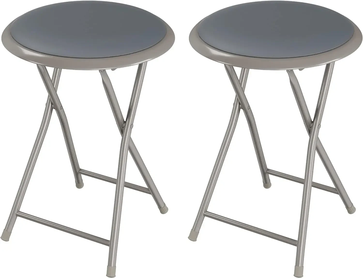 

Folding Bar Stools - Set of 2 Heavy-Duty 18-Inch Stool - 225lb Capacity and Padded Seats for Dorm,(Gray)