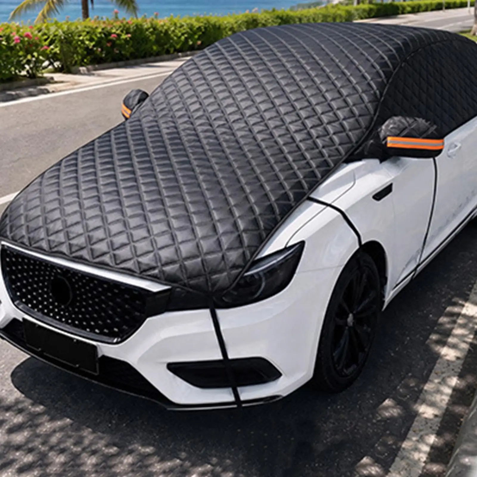 Car Windshield Snow Cover Anti-Freeze Winter Windshield Protector Half Vehicle Heat Sunshade Protector for Backyard Patio Garden