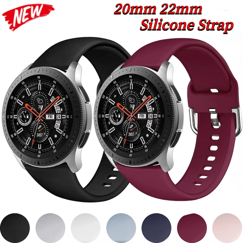 

20mm 22mm Silicone Watch Band for Samsung Galaxy Watch 4/6 Classic Huawei Watch 3/4 Women Men Bracelet Wristband for Amazfit GTR