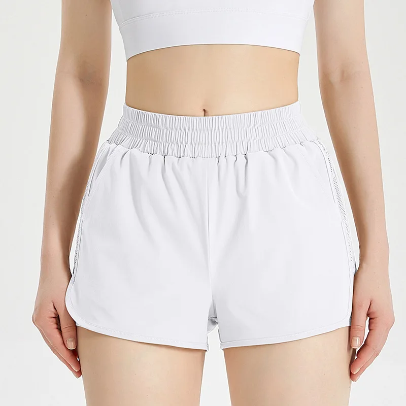 

Fake Two Pairs of Sports Shorts, Women's Summer Mesh Quick Drying Training Running and Fitness Anti Glare Loose Running Pants