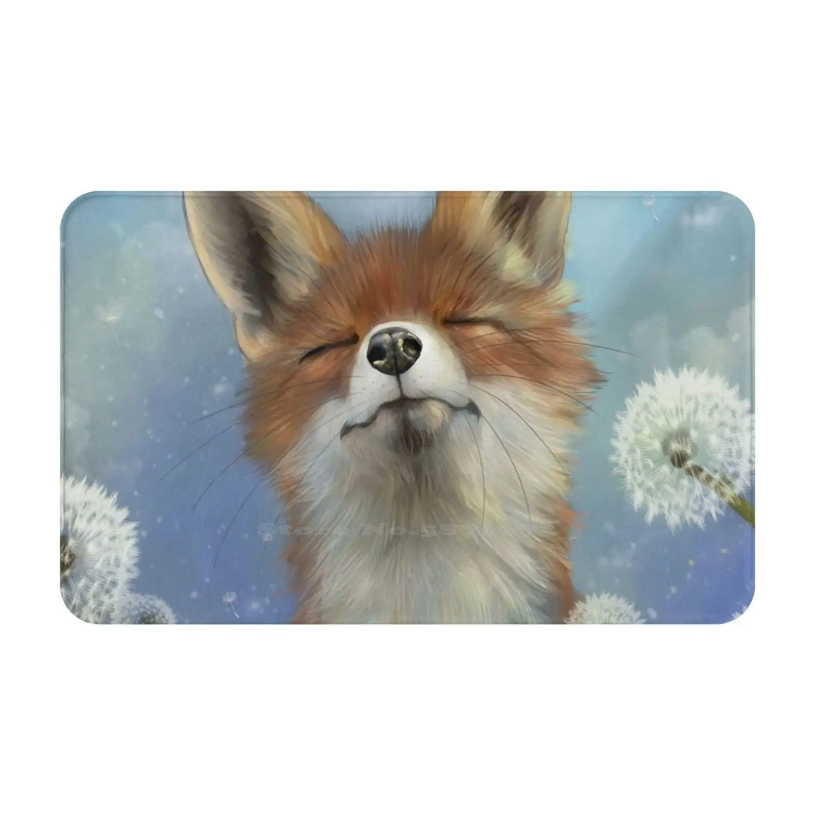 Dandelion Fox Soft Cushion Car Home Carpet Door Mat Dandelion Fox Spring Animal Ash Evans