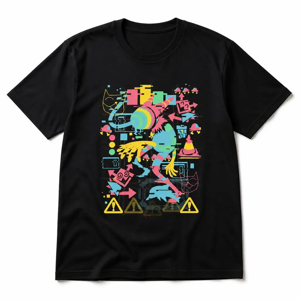 Deltarune Disruption T Shirts Casual Tees Short Sleeve Round Collar T-Shirt Pure Cotton Tops