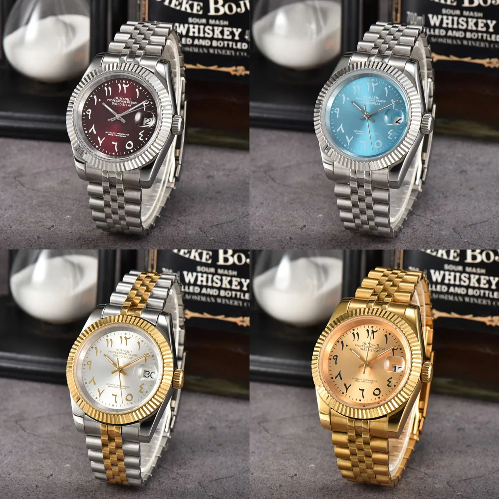 36mm/39mm luxury automatic watches NH35 for men with Arabic 28.5mm NH35 dial and Japanese NH35 automatic mechanical movement