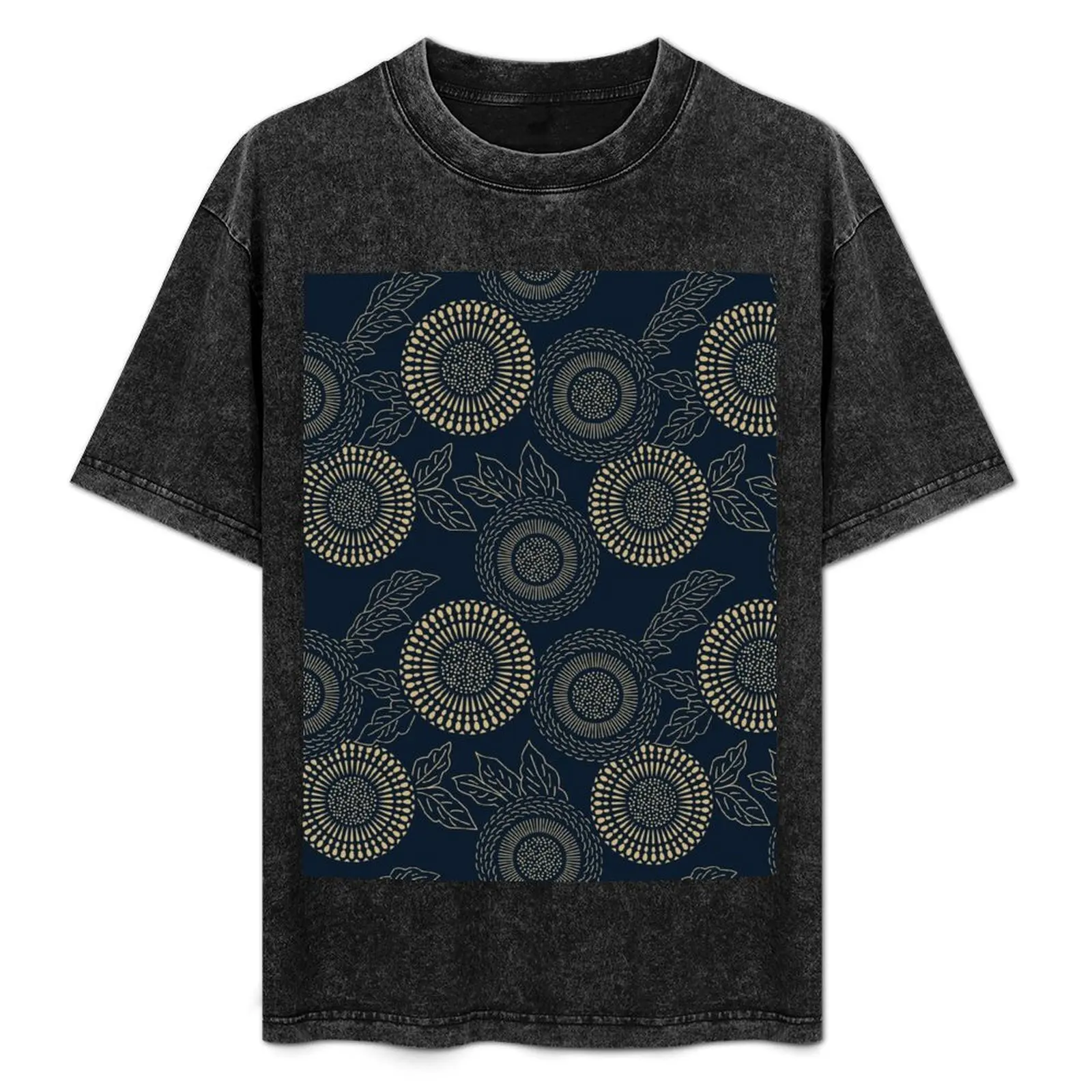 

Wagara Traditional Japanese Blue and Tan Pattern T-Shirt anime shirt vintage anime shirt Anime t-shirt compression shirt men