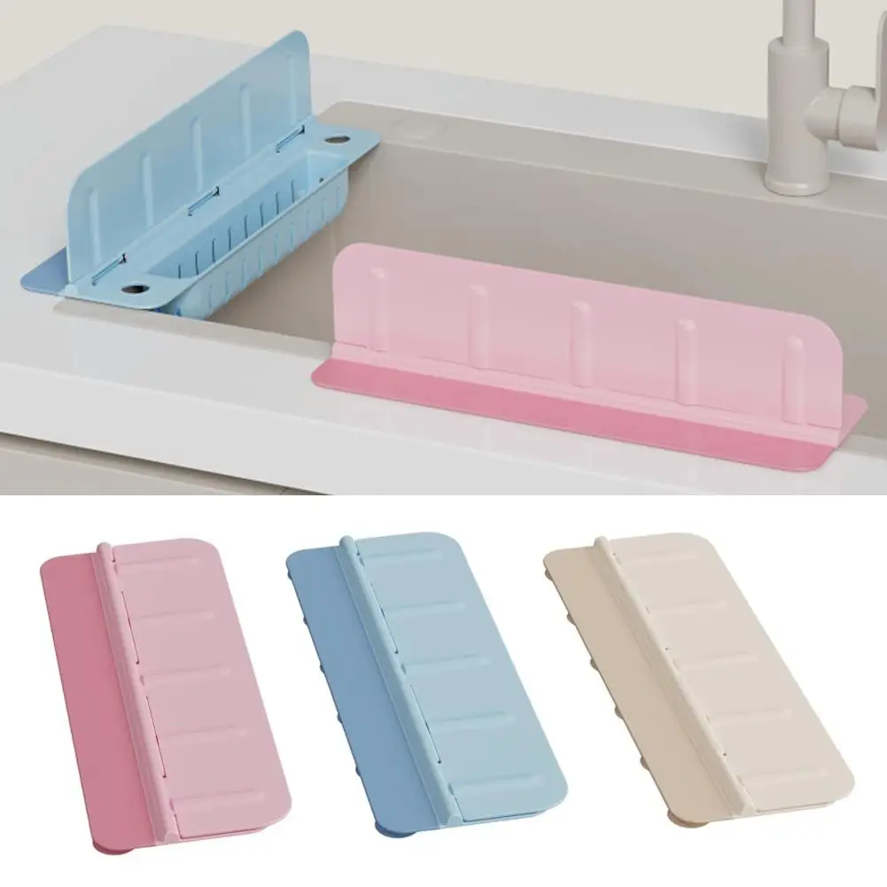 Kitchen Sink Splash Guard Silicone Water Baffle Anti-splash Faucet Mat Soap Sponge Holder Drain Rack Kitchen Gadget Accessories