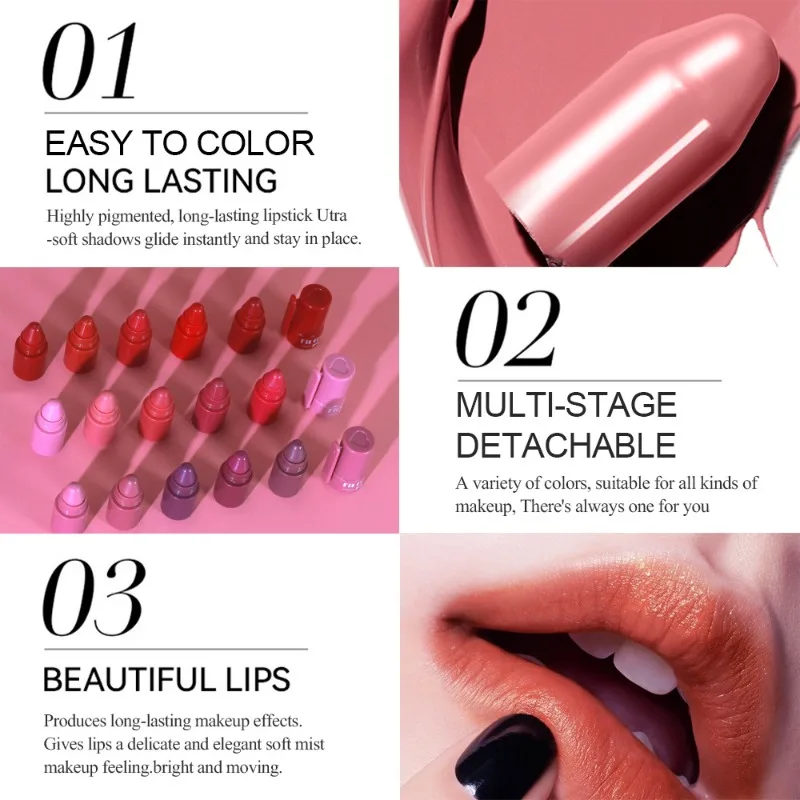 5 IN1 เปลี่ยนสี Lip Balm Combo Kit Moisturizing Non-Stick CUP หลายสีลิปสติกปากกายาวนานกันน้ํา LIPS เครื่องสําอางค์ชุด
