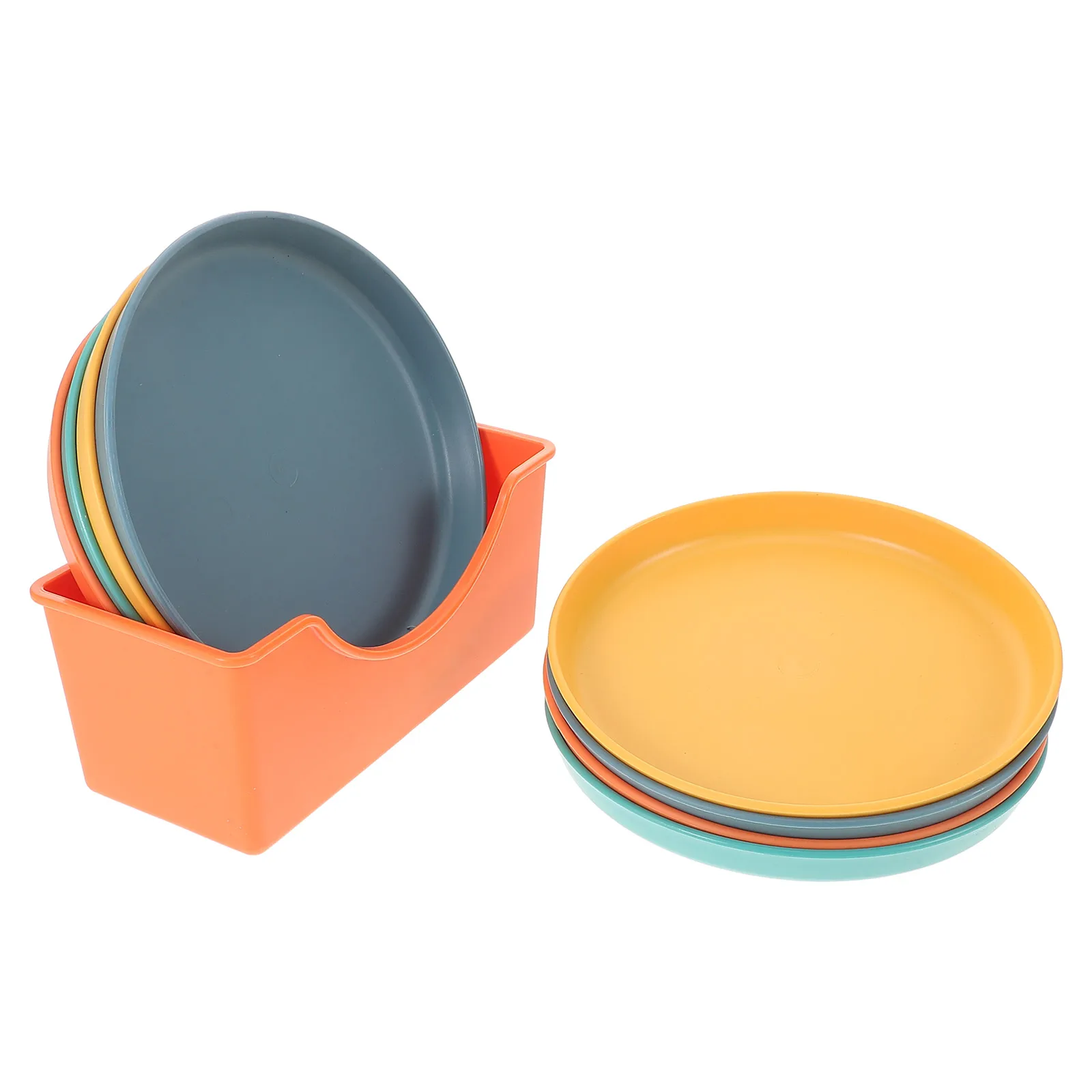 

Plastic Snack Set 6 Pieces Small Round Plates Multipurpose Small Dish Dessert Food Multipurpose Dishes Serving Storage Rack