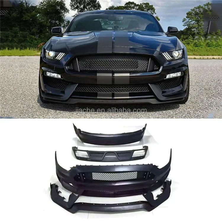 PP Body Kits Front Lip Mesh Grill Parts Rear Diffuser Bumper Guard for Ford Mustang V8 V6 GT350 Coupe 2015-2017 S Style