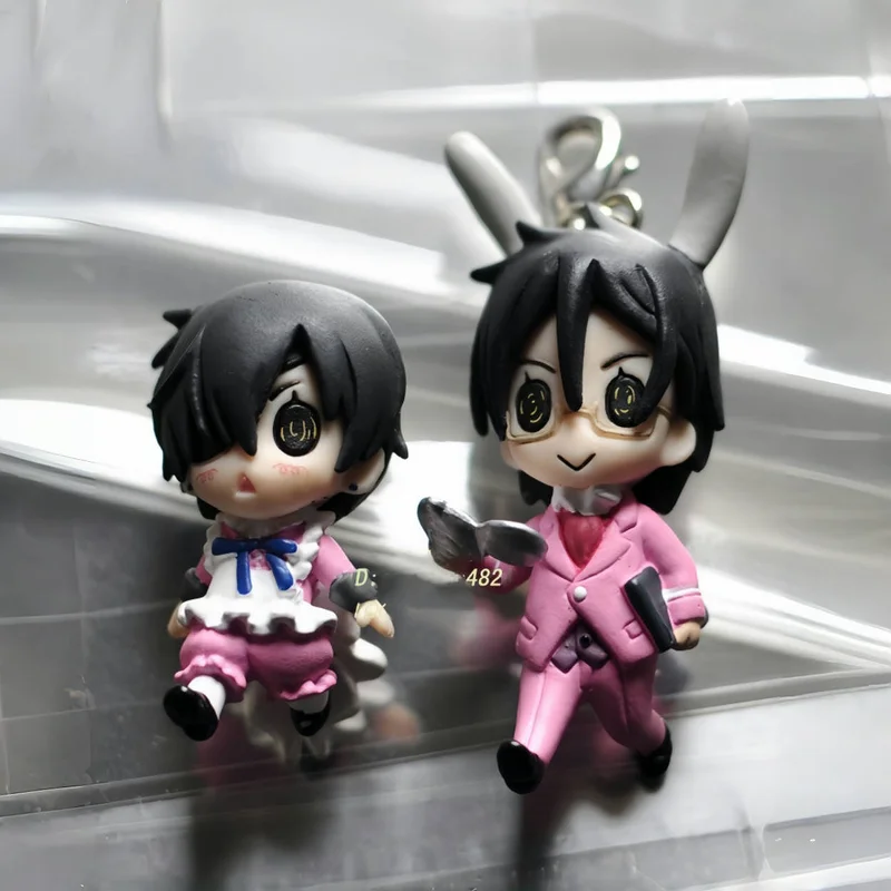 

Japanese Genuine Black Butler Pink Ciel Sebastian Michaelis Animal Figure Model Doll Backpack Pendant Keychain Toy