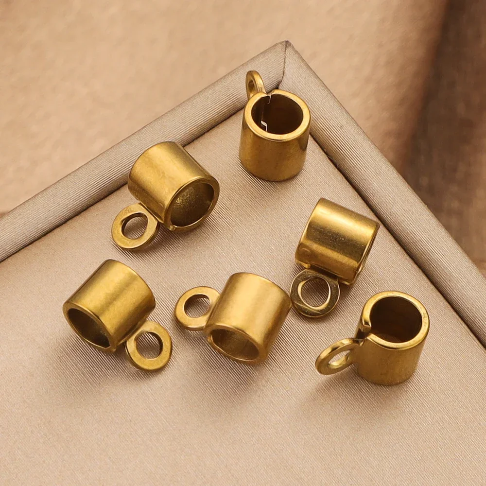 20pcs Stainless Steel Pendant Connector Gold Plated Bail Clasp Round Charm Clip Hook for DIY  Bracelet Jewelry Making Supplies