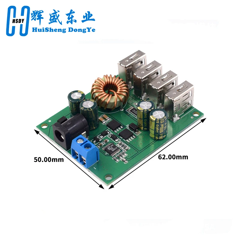 DC DC 7 V-60 V ถึง 5V 5A 4 USB เอาต์พุต Buck Converter Board ขั้นตอนลงโมดูล Car Charger ความเร็วสูง