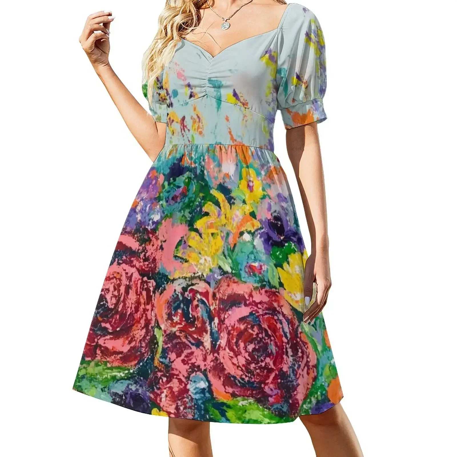 

Flowers Galore Sleeveless Dress loose women's dress sexy dress ceremony dresses