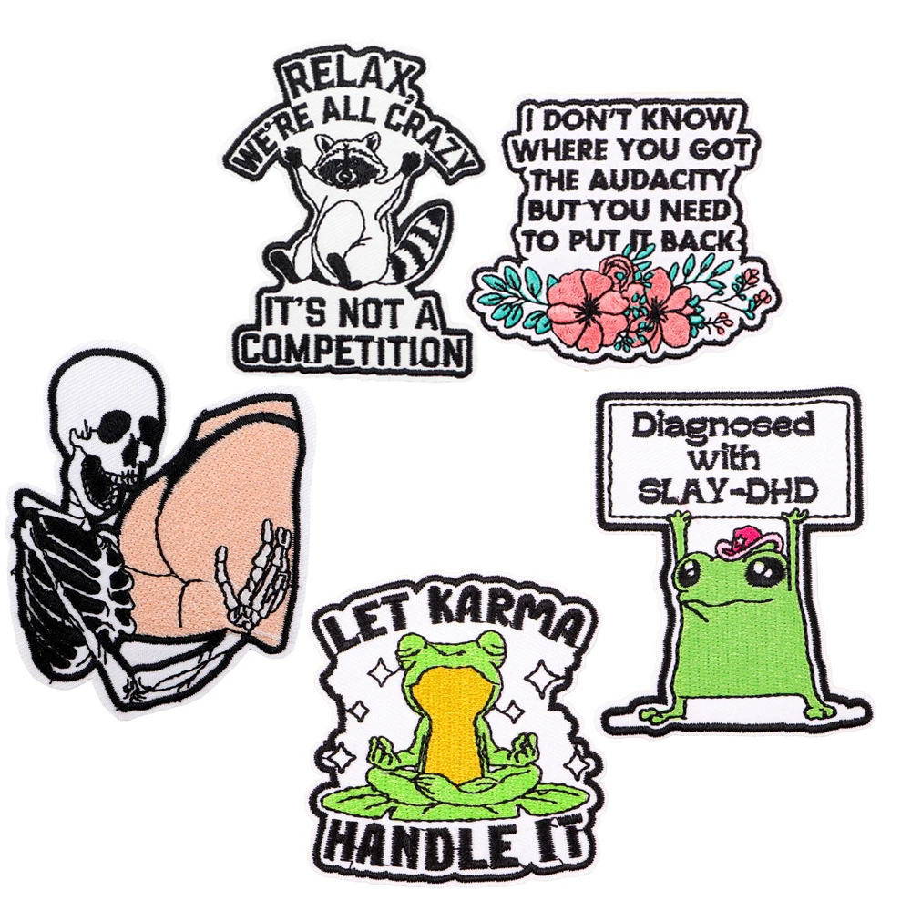 

Cute Frog Patch Iron On Patches For Clothing Thermoadhesive Patches On Clothes Embroidery Patch Sewing Patch