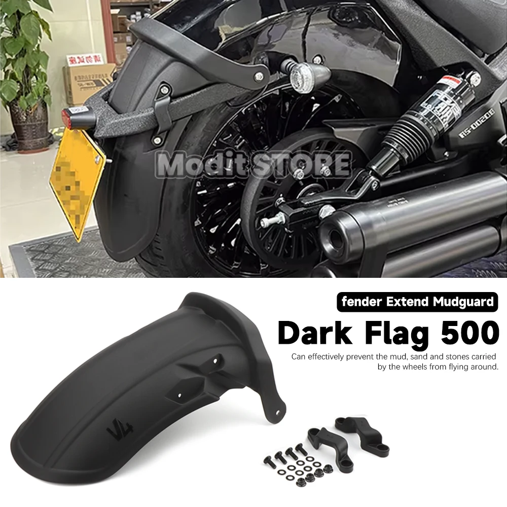 For Benda Dark Flag 500 Darkflag 500 V4 Black Flag 500 front and rear fenders are lengthened and widened Mudguard Splash Guard