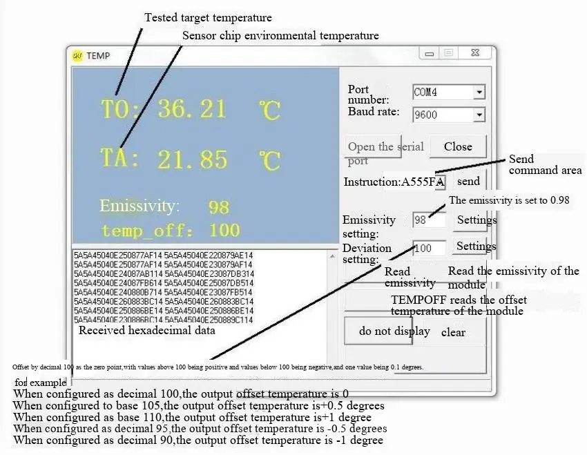 GY-MCU90614 Serielles Infrarot-Berührungsloses Temperaturmessmodul MLX90614-DCI/BCF/DCC/BAA – Detail 3