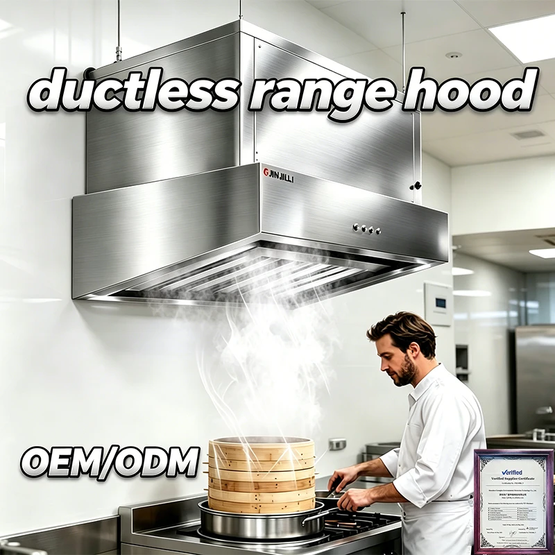CE-certified Customizable Stainless Steel ESP Ductless Hood with 99% Purification Efficiency for Hotel and Restaurant Kitchens